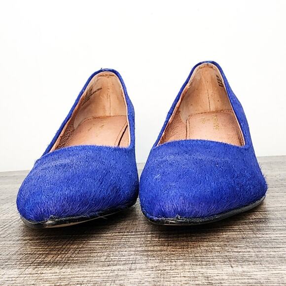 Deesigns by Dee Ocleppo Blue Pony Hair Pointed Toe Wedge Heels Size 8.5 Classy - Picture 4 of 7